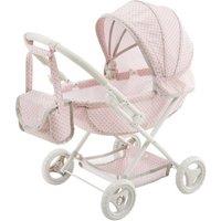 Teamson Kids Polka Dot Princess Baby Doll Pram Stroller in Pink