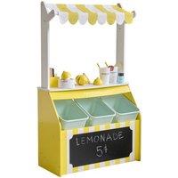 Teamson Kids Childrens Shop Playset Sunny Citrus Lemonade Stand Roleplay Set in Yellow