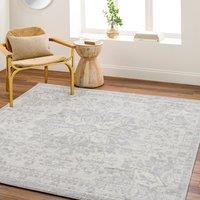 Livabliss Monaco Vintage Grey Ivory Cream Traditional Boho Living Dining Rug in Mid Grey | Size: 140 cm x 200 cm
