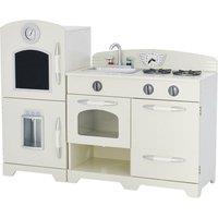 Teamson Kids White Wooden Toy Kitchen With Fridge Freezer & Oven By