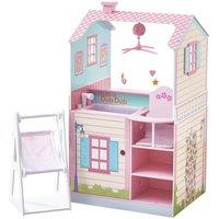 Teamson Kids 2-in-1 Wooden Doll Changing Station & Dollhouse for Baby Dolls, Pink