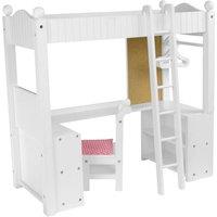 Teamson Kids Olivia's Little World 18 Doll Wooden Loft-Style Bunk Bed, White