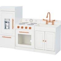 Teamson Kids Modern Paris Wooden Little Chef Pretend Play Toy Kitchen, White/Rose Gold in White