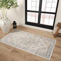 Livabliss Lilian Washable Vintage Traditional Boho Living Dining Rug in Beige | Size: 120 cm x 170 cm