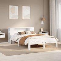 Berkfield Home Bookcase Bed without Mattress White 120x190 cm Small Double Solid Wood Pine