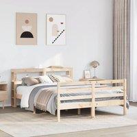 Berkfield Home Bed Frame without Mattress 140x200 cm Solid Wood Pine in Brown