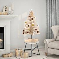 Berkfield Home Wooden Christmas Tree for Decoration 100 cm Solid Wood Pine in Brown