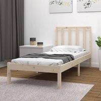 Berkfield Home Bed Frame Solid Wood Pine 75x190 cm Small Single in Brown