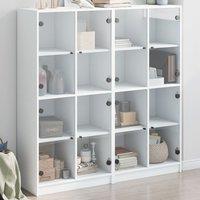 Berkfield Home Bookcase with Doors White 136x37x142 cm Engineered Wood | Size: 136 x 37 x 142 cm