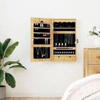 Berkfield Home Mirror Jewellery Cabinet Wall Mounted 37.5x10x67 cm in Brown