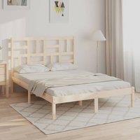 Berkfield Home Bed Frame Solid Wood 135x190 cm Double in Brown