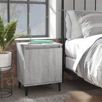 Berkfield Home Bed Cabinet with Metal Legs Grey Sonoma 40x30x50 cm | Size: 40 x 30 x 50 cm