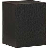Berkfield Home Bathroom Wall Cabinet Black 38x33x48 cm Solid Wood Mango | Size: 38 x 33 x 48 cm