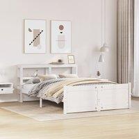 Berkfield Home Bed Frame with Headboard without Mattress White 140x200 cm
