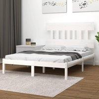 Berkfield Home Bed Frame White Solid Wood 140x200 cm