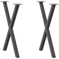 Berkfield Home Dining Table Legs X-Shaped 2 pcs Anthracite 50x(72-73) cm Steel
