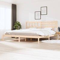Berkfield Home Bed Frame 180x200 cm Super King Size Solid Wood Pine in Brown