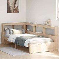 Berkfield Home Bookcase Bed without Mattress 90x200 cm Solid Wood Pine in Brown