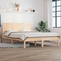 Berkfield Home Bed Frame Solid Wood 135x190 cm Double in Brown