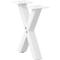 Berkfield Home Coffee Table Legs X-Shaped 2 pcs White 40x(30-31) cm Steel