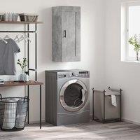 Berkfield Home Wall Mounted Cabinet Concrete Grey 34.5x34x90 cm Engineered Wood