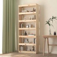 Berkfield Home Book Cabinet/Room Divider 80x30x199.5 cm Solid Wood Pine in Brown