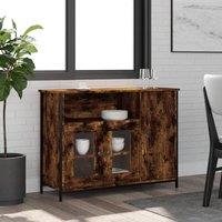 Berkfield Home Sideboard Smoked Oak 100x35x75 cm Engineered Wood in Brown | Size: 100 x 35 x 75 cm