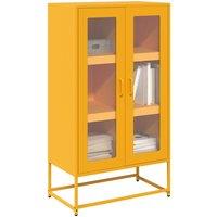 Berkfield Home Highboard Mustard Yellow 68x39x123 cm Steel | Size: 68 x 39 x 123 cm