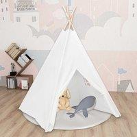 Berkfield Home Children Teepee Tent with Bag Peach Skin White 120x120x150 cm | Size: 120 x 120 x 150 cm