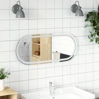 Berkfield Home LED Bathroom Mirror 90x40 cm Oval in Clear