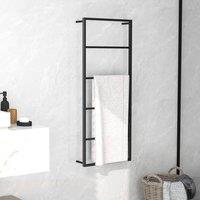 Berkfield Home Towel Rack Black 45x10x115 cm Steel | Size: 45 x 10 x 115 cm