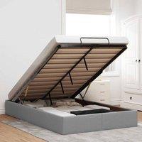 Berkfield Home Ottoman Bed Frame without Mattress Light Grey Double Fabric