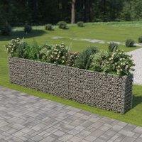 Berkfield Home Gabion Raised Bed Galvanised Steel 450x50x100 cm in Silver | Size: 450 x 50 x 100 cm