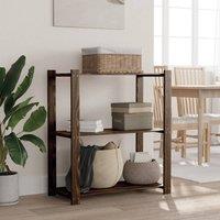 Berkfield Home 3-Tier Storage Rack Black 80x38x90 cm Solid Wood Pine | Size: 80 x 38 x 90 cm