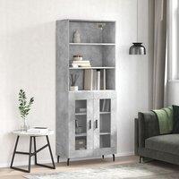 Berkfield Home Highboard Concrete Grey 69.5x34x180 cm Engineered Wood