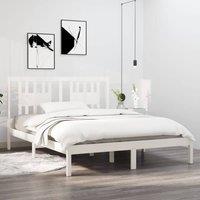 Berkfield Home Bed Frame White Solid Wood Pine 140x200 cm