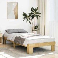 Berkfield Home Bed Frame without Mattress 80x200 cm Solid Wood Oak in Brown
