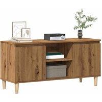 Berkfield Home TV Cabinet Artisan Oak 102x35x50 cm Engineered Wood in Brown | Size: 102 x 35 x 50 cm