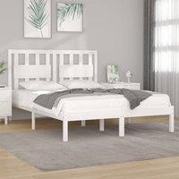 Berkfield Home Bed Frame White Solid Wood Pine 140x200 cm