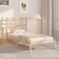 Berkfield Home Bed Frame Solid Wood 75x190 cm Small Single in Brown