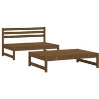 Berkfield Home 2 Piece Garden Lounge Set Honey Brown Solid Wood Pine