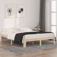 Berkfield Home Bed Frame Solid Wood Pine 140x190 cm in Brown