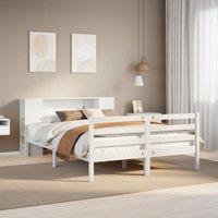 Berkfield Home Bookcase Bed without Mattress White 120x200 cm Solid Wood Pine | Size: Small Double