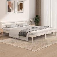 Berkfield Home Bed Frame Solid Wood Pine 180x200 cm Super King White
