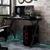 Berkfield Home Gaming Desk with Y Shape Legs Black 90x60x75 cm | Size: 90 x 60 x 75 cm
