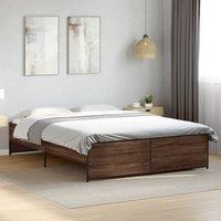 Berkfield Home Bed Frame without Mattress Brown Oak 140x200 cm
