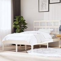 Berkfield Home Bed Frame White Solid Wood Pine 140x200 cm