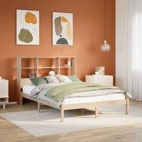 Berkfield Home Bookcase Bed without Mattress 150x200 cm King Size Solid Wood Pine in Brown