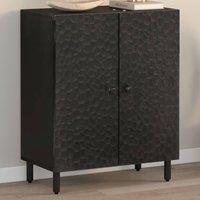 Berkfield Home Side Cabinet Black 60x33x75 cm Solid Wood Mango | Size: 60 x 33 x 75 cm