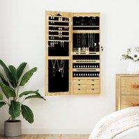 Berkfield Home Mirror Jewellery Cabinet Wall Mounted 37.5x10x106 cm in Brown